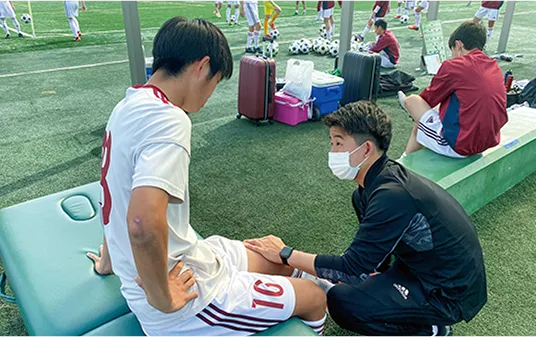 福岡大学附属大濠高等学校サッカー部 トレーナー実習